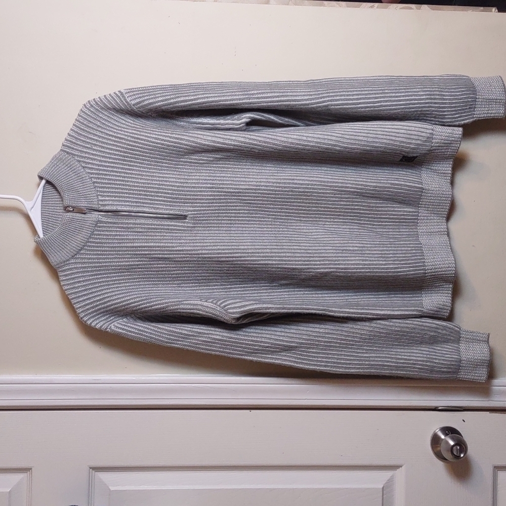 Topman gray long sleeve half zip sweater